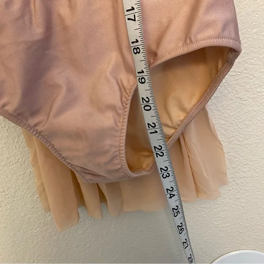 Glamour solo dance costume blush pink rhinestone custom stoned lyrical XLC child